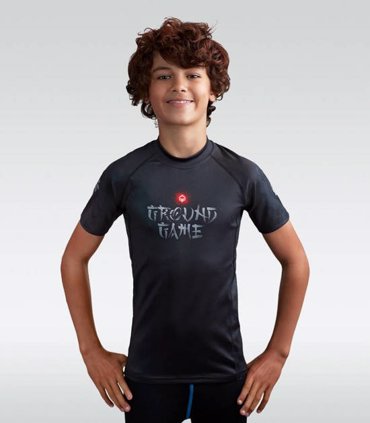 Groundgame rashguard KIDS samurai short sleeve-black